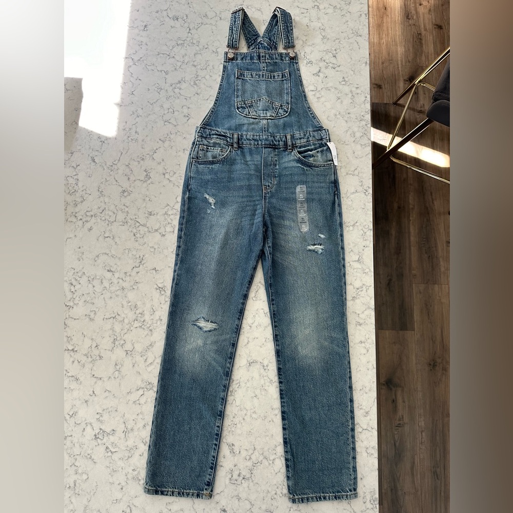Gap Kids NWT Distressed Denim Overalls - Size XL (12)